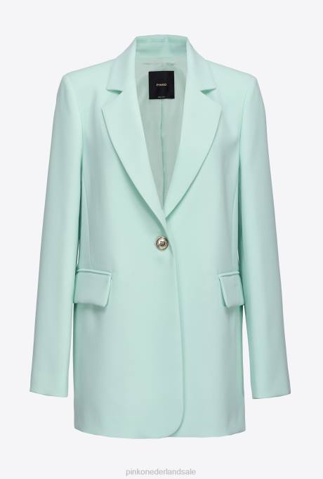 blazers | L488564 single-breasted stretch crêpe blazer Pinko lichtblauw glas