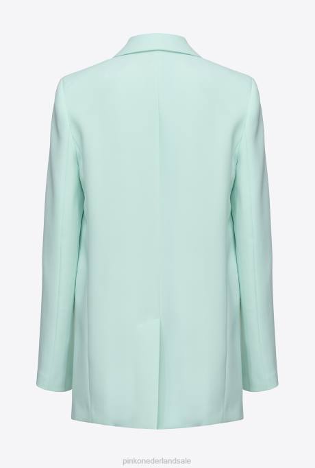 blazers | L488564 single-breasted stretch crêpe blazer Pinko lichtblauw glas