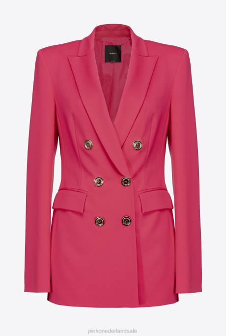 blazers | L488574 Milano blazer met dubbele rij knopen Pinko frambozen rood