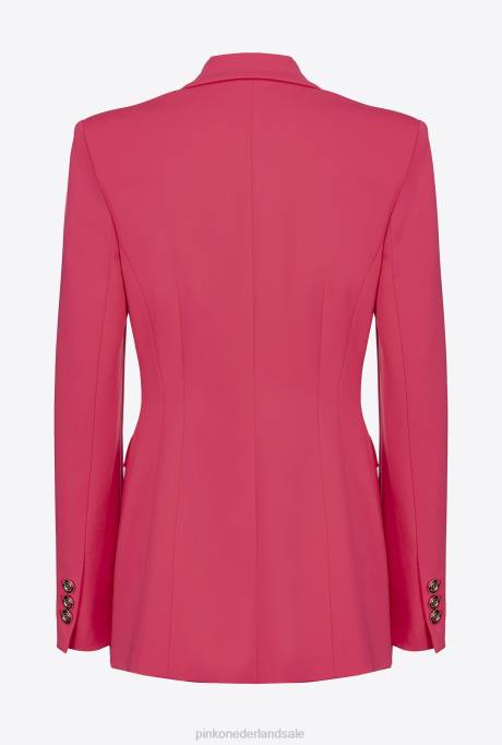 blazers | L488574 Milano blazer met dubbele rij knopen Pinko frambozen rood