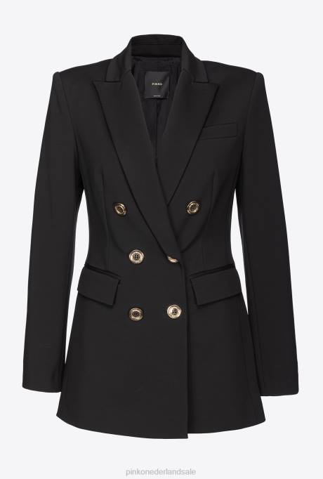 blazers | L488575 Milano blazer met dubbele rij knopen Pinko limousine zwart