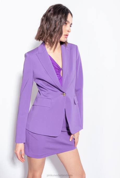 blazers | L488586 blazer met één rij knopen Pinko lavendel lila