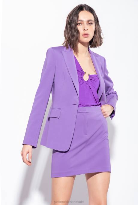 blazers | L488586 blazer met één rij knopen Pinko lavendel lila