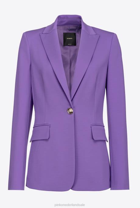 blazers | L488586 blazer met één rij knopen Pinko lavendel lila