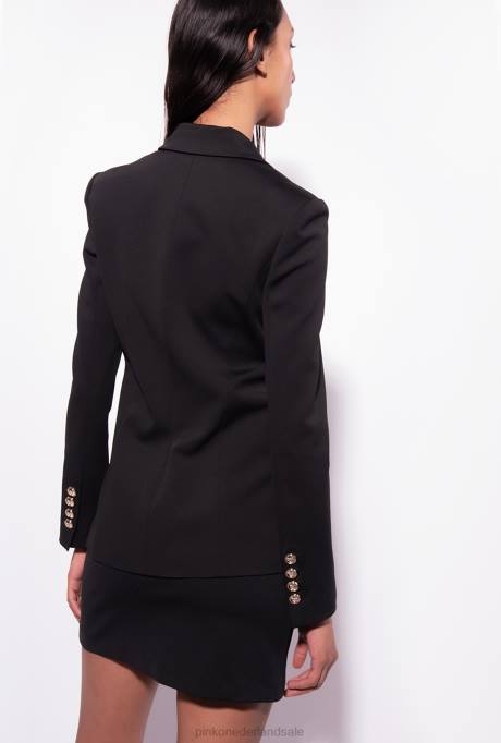 blazers | L488587 blazer met één rij knopen Pinko limousine zwart
