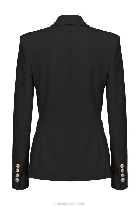 blazers | L488587 blazer met één rij knopen Pinko limousine zwart