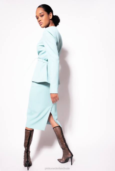 blazers | L488593 elegante jas met dunne riem Pinko nijl blauw