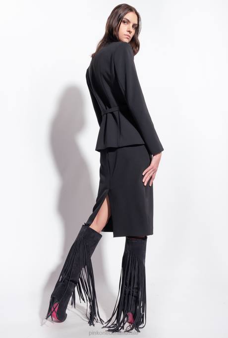 blazers | L488594 elegante jas met dunne riem Pinko limousine zwart