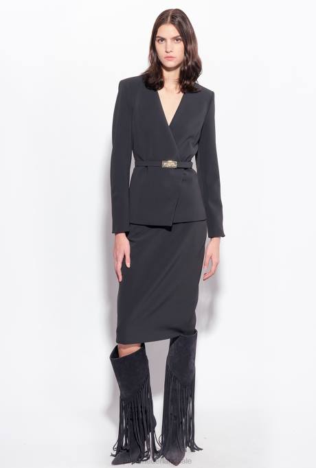 blazers | L488594 elegante jas met dunne riem Pinko limousine zwart