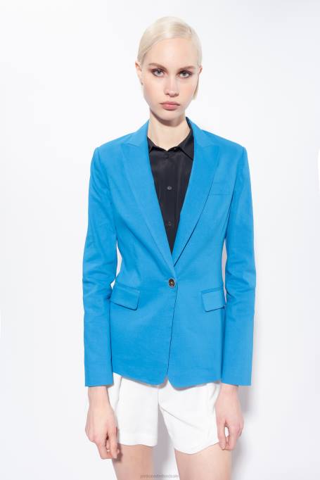 blazers | L488600 linnen blazer met één rij knopen Pinko directeur blauw