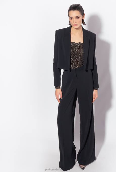 blazers | L488603 Stretch crêpe spencer jack Pinko limousine zwart