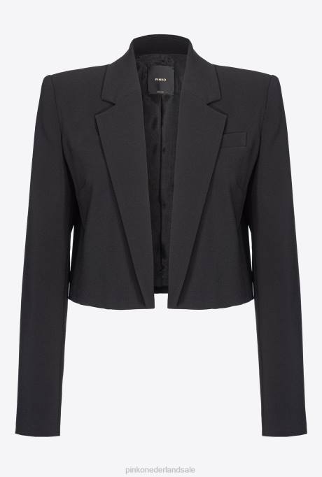 blazers | L488603 Stretch crêpe spencer jack Pinko limousine zwart