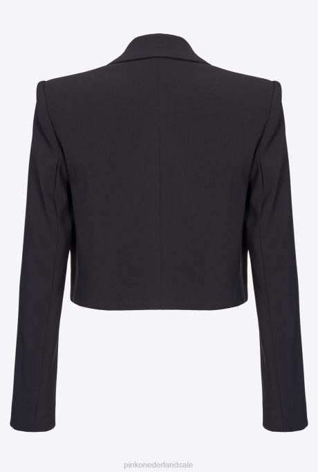 blazers | L488603 Stretch crêpe spencer jack Pinko limousine zwart