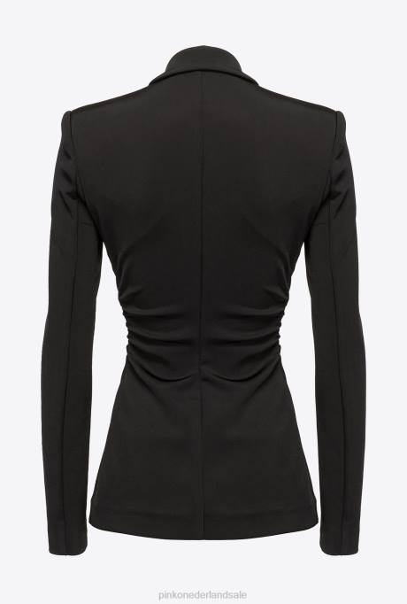 blazers | L488611 slim-fit blazer van technische stof Pinko limousine zwart