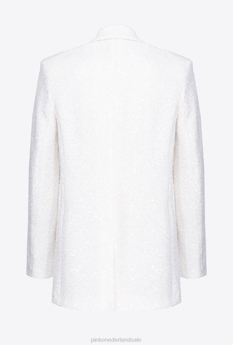 blazers | L488617 blazer met volledige pailletten van galleria Pinko gebroken wit