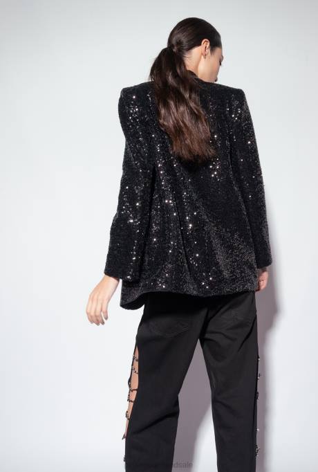 blazers | L488618 blazer met volledige pailletten van galleria Pinko limousine zwart