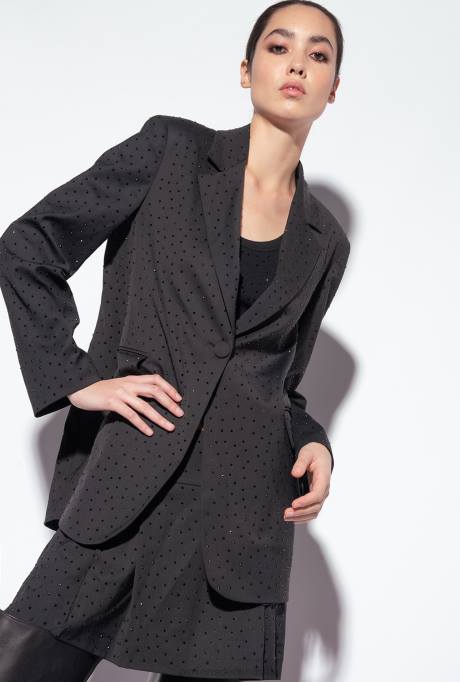 blazers | L488619 galleria vol strass blazer Pinko limousine zwart