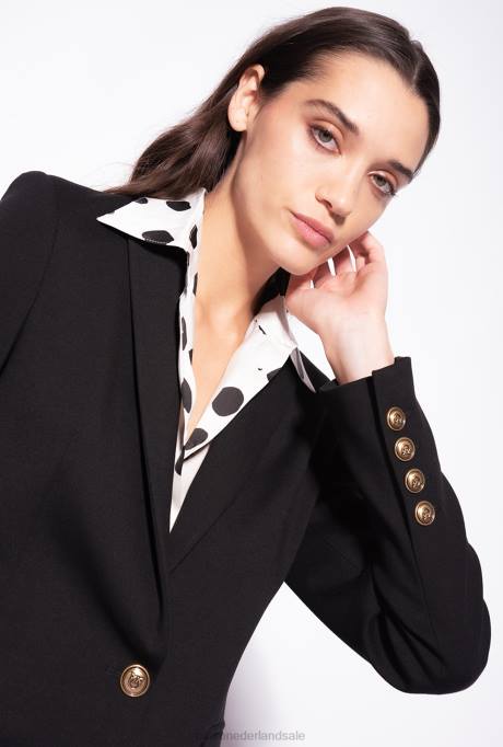 blazers | L488623 blazer met één rij knopen Pinko limousine zwart