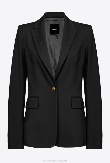 blazers | L488623 blazer met één rij knopen Pinko limousine zwart