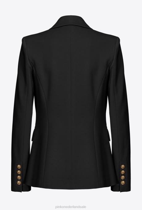 blazers | L488623 blazer met één rij knopen Pinko limousine zwart