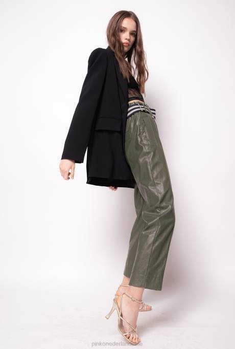 blazers | L488624 single-breasted stretch crêpe blazer Pinko limousine zwart