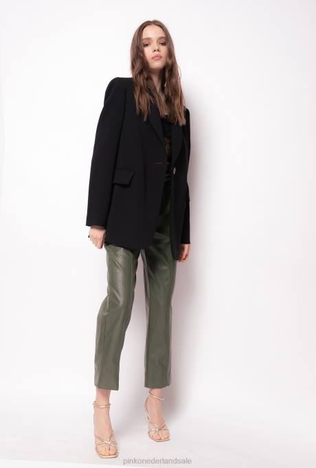 blazers | L488624 single-breasted stretch crêpe blazer Pinko limousine zwart
