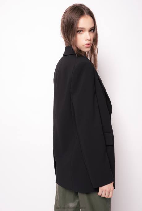 blazers | L488624 single-breasted stretch crêpe blazer Pinko limousine zwart