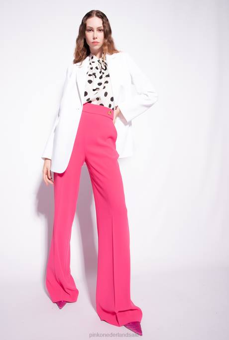 blazers | L488634 single-breasted stretch crêpe blazer Pinko knoflook wit