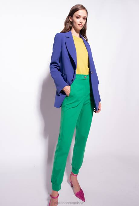 blazers | L488635 single-breasted stretch crêpe blazer Pinko spook blauw