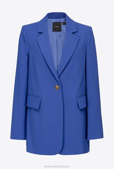 blazers | L488635 single-breasted stretch crêpe blazer Pinko spook blauw