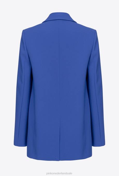 blazers | L488635 single-breasted stretch crêpe blazer Pinko spook blauw