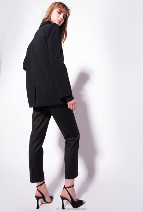 blazers | L488636 single-breasted stretch crêpe blazer Pinko limousine zwart