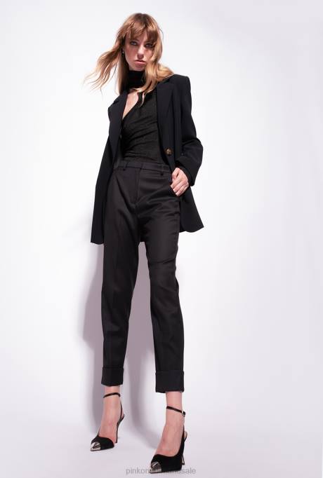 blazers | L488636 single-breasted stretch crêpe blazer Pinko limousine zwart