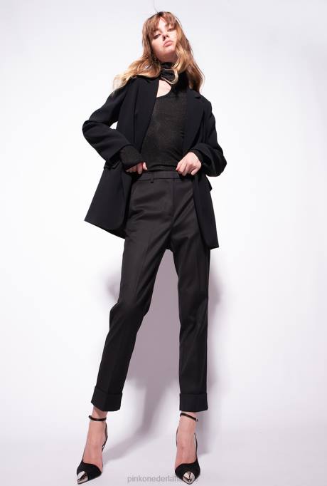 blazers | L488636 single-breasted stretch crêpe blazer Pinko limousine zwart