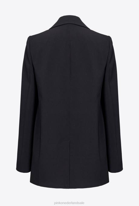 blazers | L488636 single-breasted stretch crêpe blazer Pinko limousine zwart