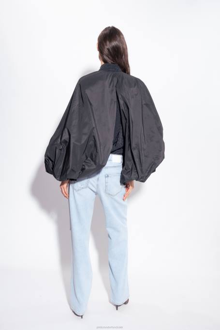 vrijetijdsjassen | L488382 schouderophalen van tafzijde met ballonmouwen Pinko limousine zwart