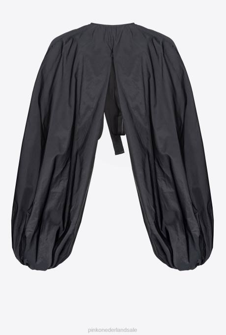 vrijetijdsjassen | L488382 schouderophalen van tafzijde met ballonmouwen Pinko limousine zwart