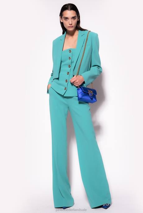 vrijetijdsjassen | L488602 Stretch crêpe spencer jack Pinko blauw