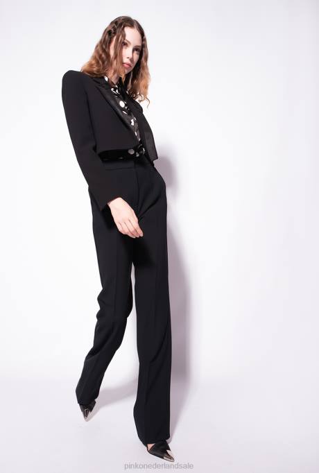 vrijetijdsjassen | L488631 spencer jack van polycrêpe Pinko limousine zwart