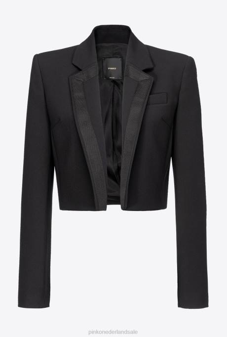 vrijetijdsjassen | L488631 spencer jack van polycrêpe Pinko limousine zwart