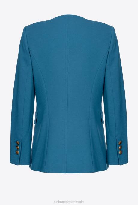 vrijetijdsjassen | L488633 vrouwelijk jack met dubbele rij knopen Pinko marokkaans blauw