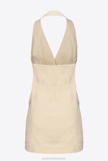 jassen | L488112 lang linnen vest Pinko mat amandelbeige