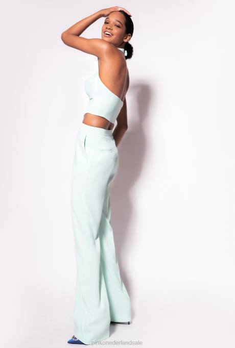 jassen | L488334 gilet met halternek Pinko lichtblauw glas