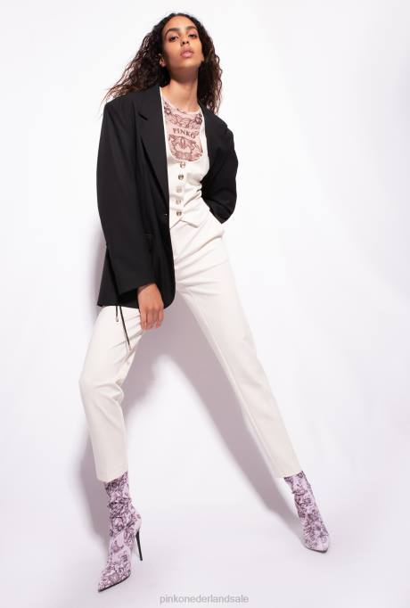 jassen | L488559 kort gilet van technische stof Pinko roze rook wit