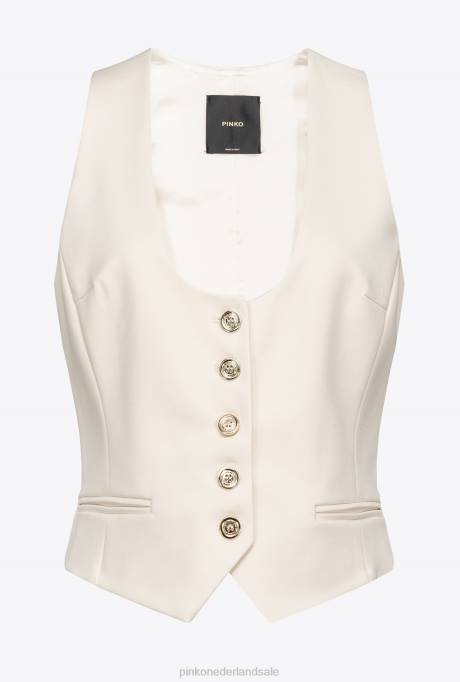 jassen | L488559 kort gilet van technische stof Pinko roze rook wit