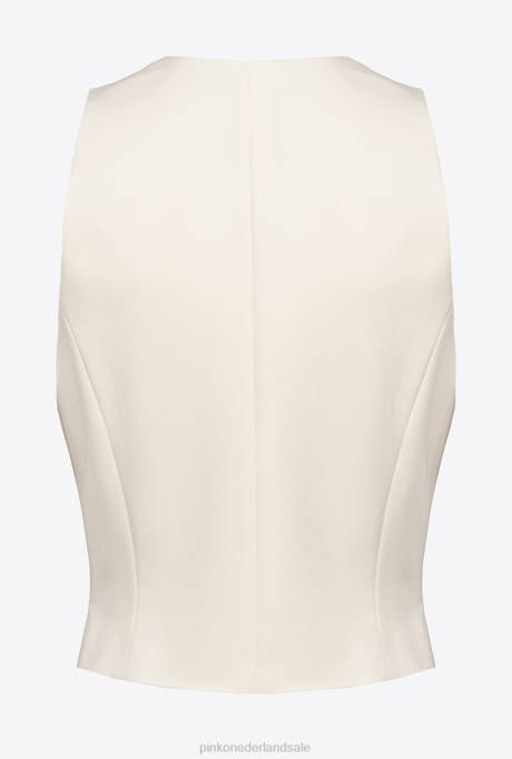 jassen | L488559 kort gilet van technische stof Pinko roze rook wit