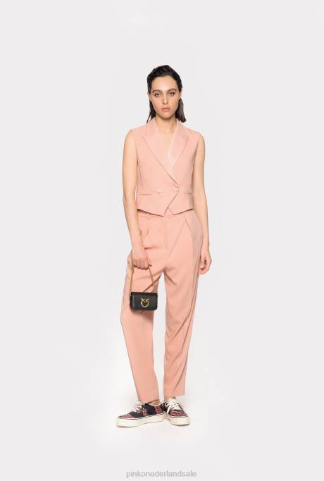 jassen | L488606 korte satijnen vest Pinko cameo roos