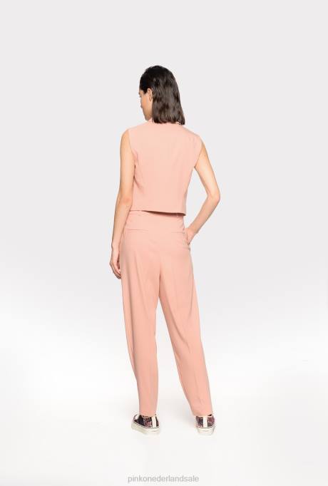 jassen | L488606 korte satijnen vest Pinko cameo roos