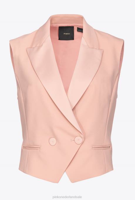 jassen | L488606 korte satijnen vest Pinko cameo roos