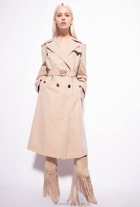 jassen | L488831 trenchcoat met tortelduifjes gesp Pinko safari-beige